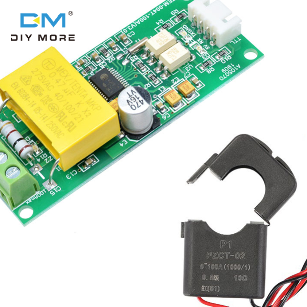Diymore 100A AC Multi-functional Voltage and Current Test Module without Shell and with Open Close CT Mainly Used to Measure AC Voltage Current Power Frequency Etc