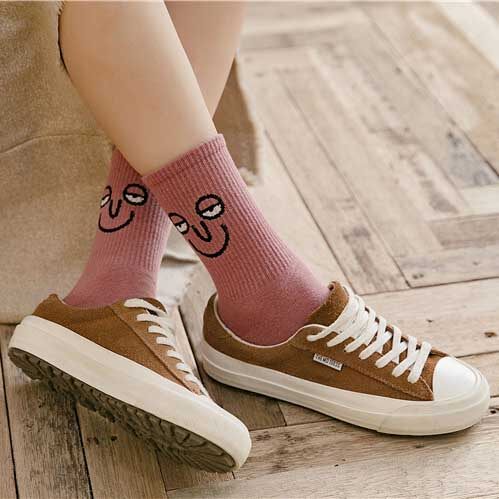 Trendy Women Socks Kawaii Funny Expression Socks