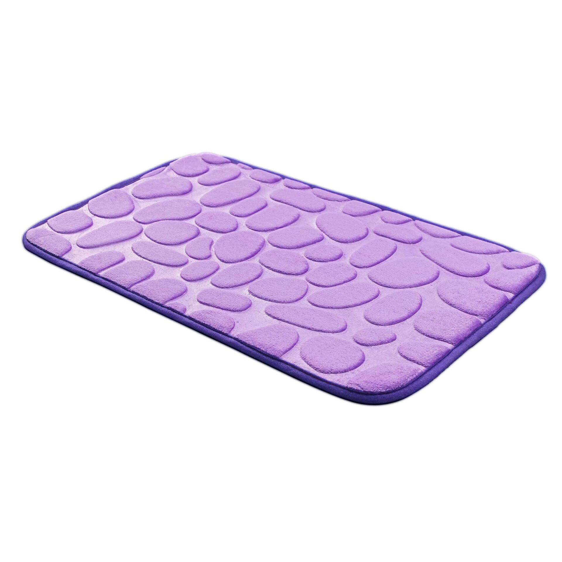 Memory Foam Soft Bath Mat Super Absorbent Floor Mat Cobblestone Bath Rug Non Slip Plush Carpet for Bathroom Tub and Shower Extra Soft Bathroom Mat Machine Washable Floor Mat