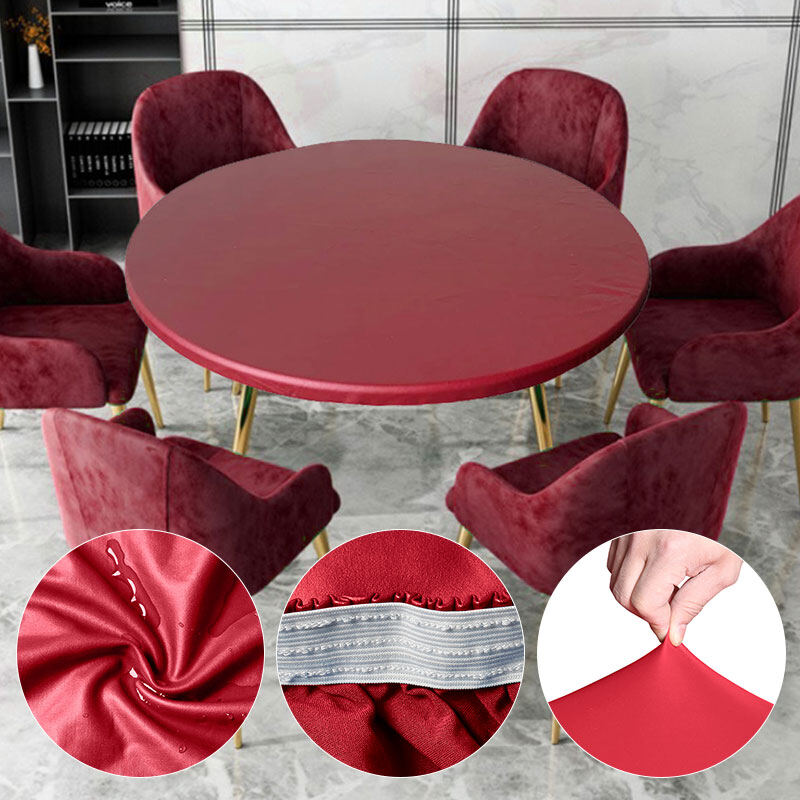 nuoke Round 60-130cm Fitted Tablecloth Table Cover Elastic Protector Waterproof