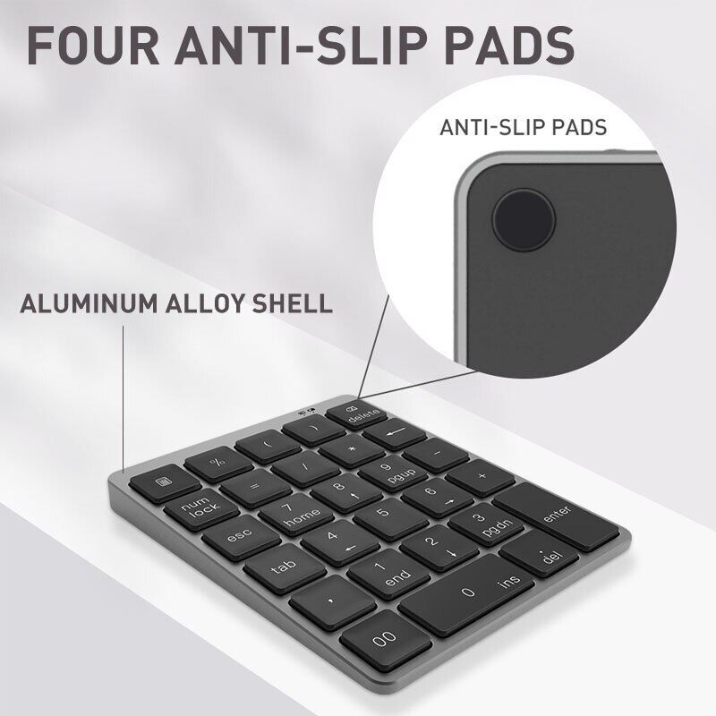 Bàn Phím Số Bluetooth 28 Phím Jelly Comb Với Bộ Chia USB 3.0 Cho Máy Tính Bảng Máy Tính Xách Tay Máy Tính Để Bàn Có Thể Sạc Lại Bằng Kim Loại Kỹ Thuật Số