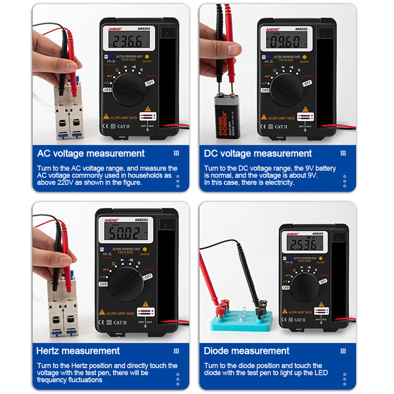 Ashowner Card Type Multimeter Multi-function Digital Display High Precision Universal Meter Portable Voltage Digital Multimeter Pocket