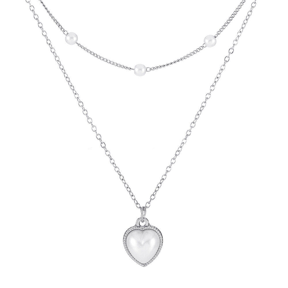 MIAOYA Fashion Jewelry Shop INS Senior Heart Necklace Women Transparent Zircon Pendant Student Gold Color Necklaces