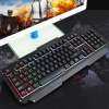 Rodeal สายรุ้ง backlit คีย์บอร์ดสำหรับเล่นเกมแบบมีสาย, LED 104 คีย์ USB ERGONOMIC ส่วนที่เหลือสำหรับพอร์ตคอมพิวเตอร์แบบมินิ Gamer