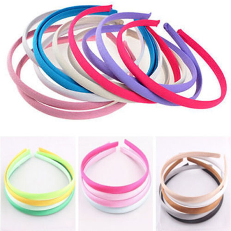 5PCS Satin Fabric Covered Headbands - Cute and Comfortable Hair Hoops for Girls