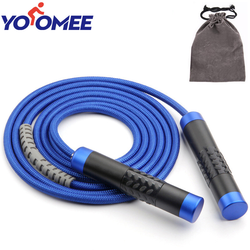 Yoomee Weighted Jump Rope - Heavy Jump Ropes with Adjustable Extra Thick Cable, Aluminum Silicone Grips Handles, High-Speed Ball Bearings, Premium Skipping Rope for Workouts Crossfit Home Fitness MMA & Gym