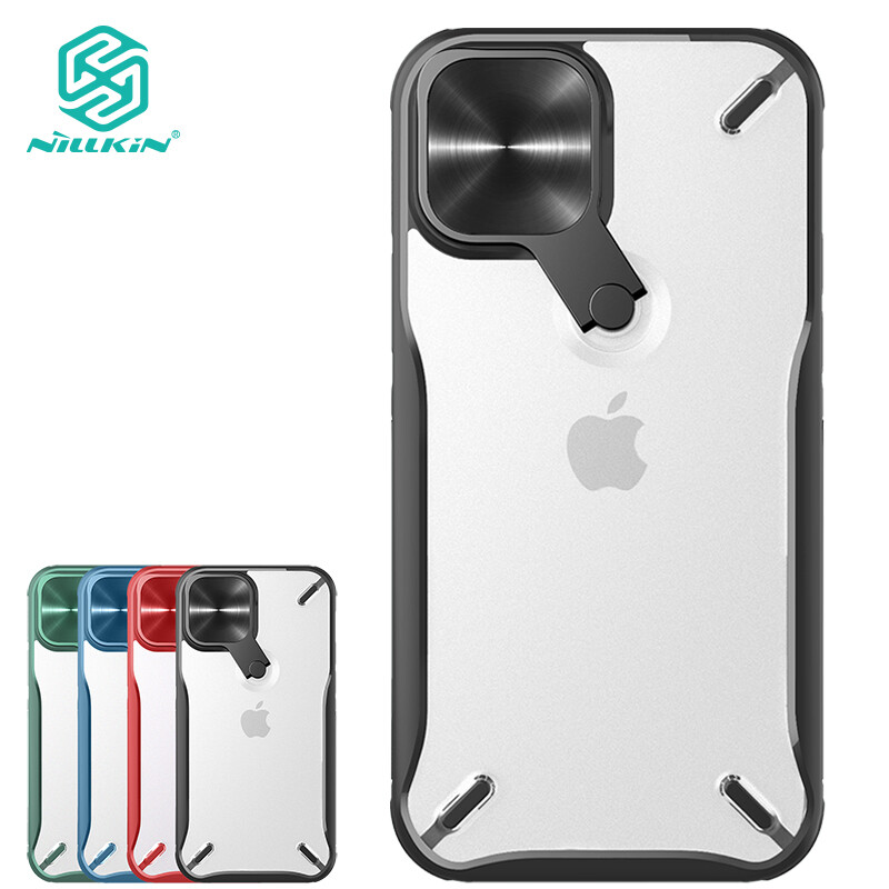 Nillkin Fashion Metal stand camera casing for iPhone 12 / 12 Pro / 12 mini / 12 Pro Max PC + TPU camera cover shockproof stand phone protective case