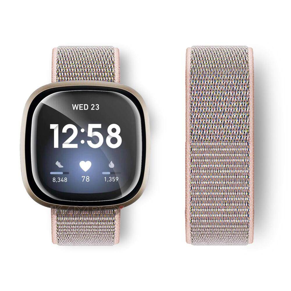 Nylon Loop Strap for Fitbit Versa 4/Versa 3/Sense 2/Sense Smart Replacment Watchband Sport Bracelet for Fitbit Versa Sense Band