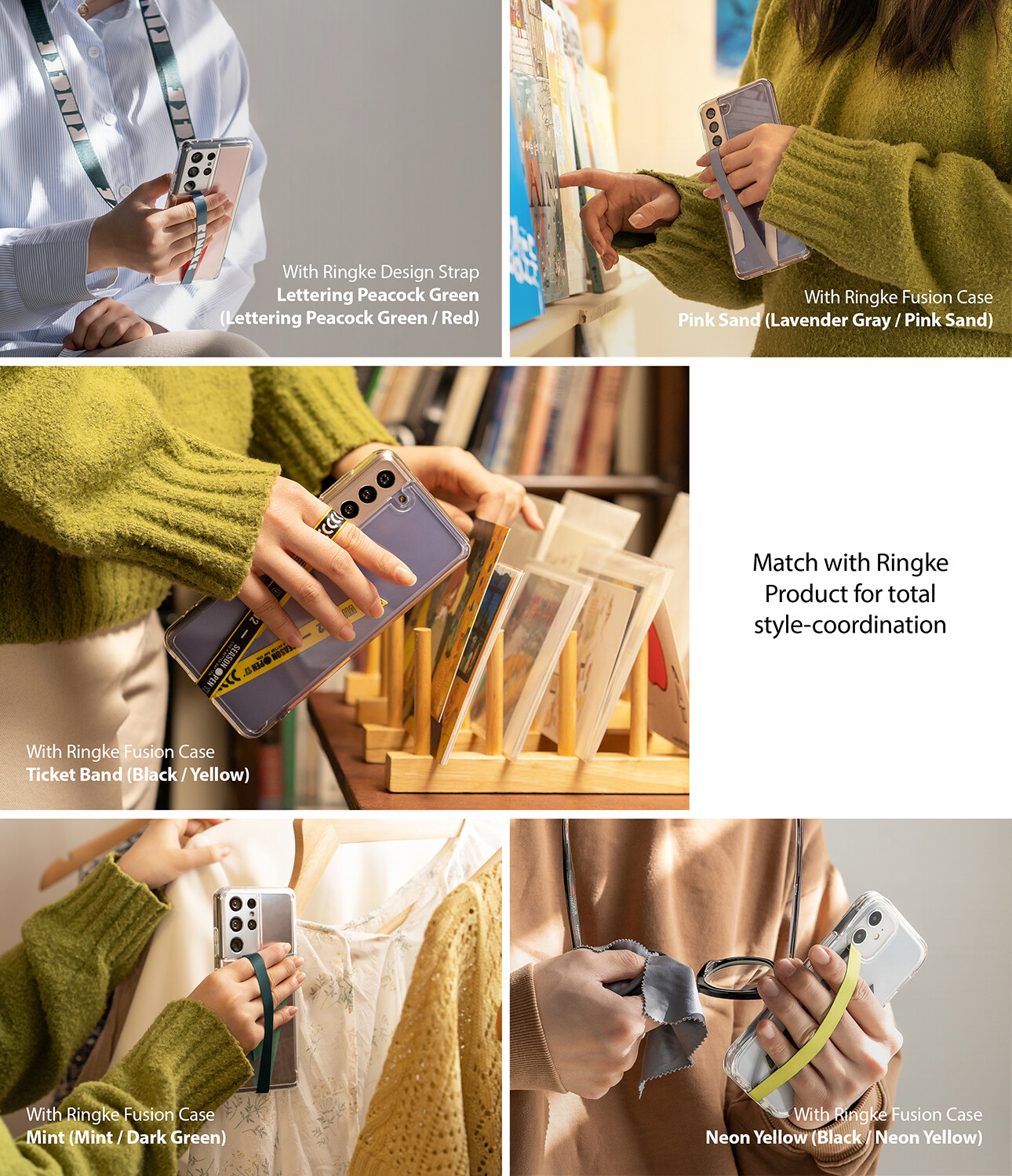 Ringke Band Strap - Slim, Microfiber Phone Strap Holders for Smartphone Case