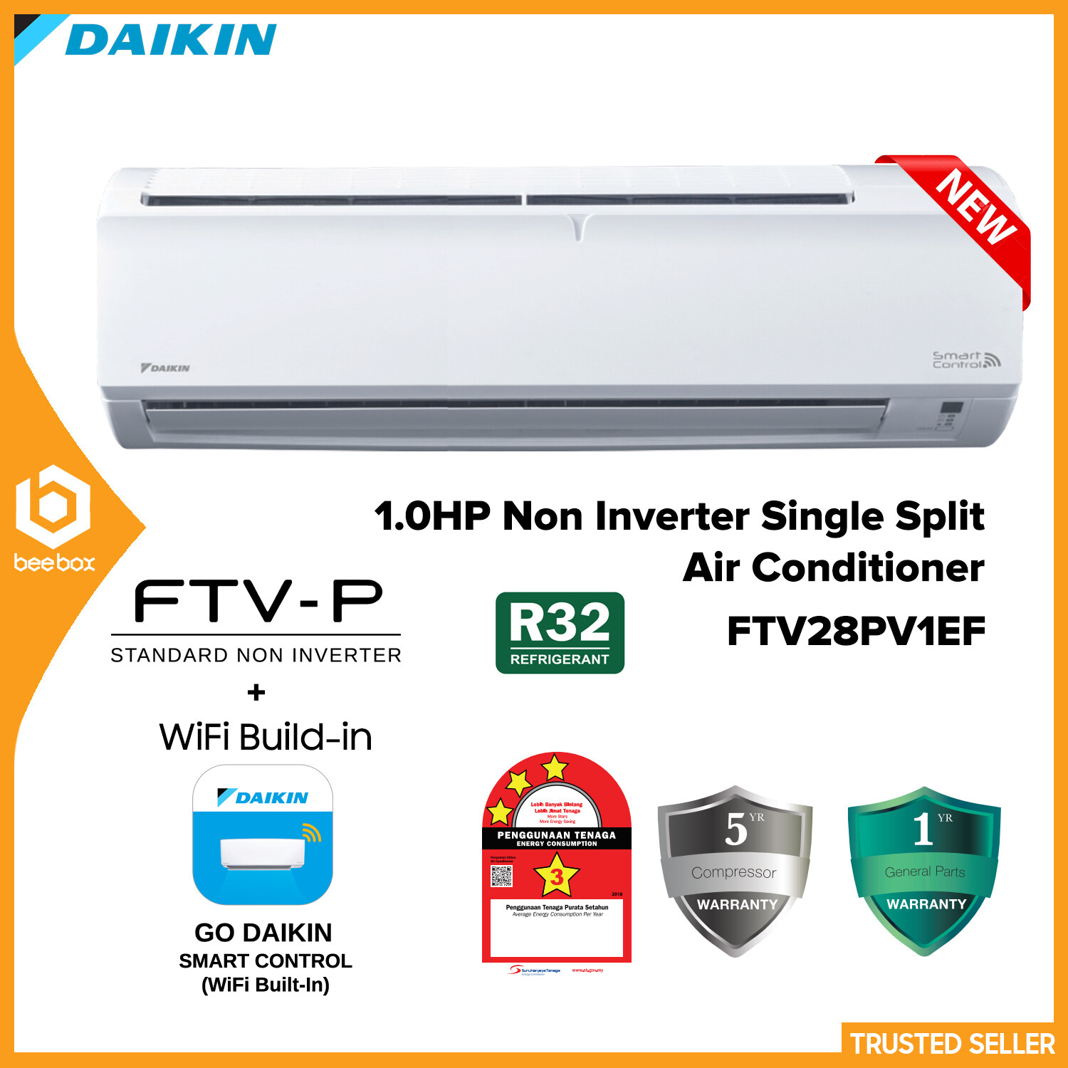 daikin 1.0 hp non inverter