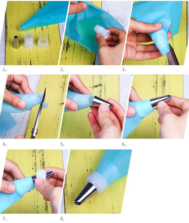 16Pcs/Set Cake Decorating Tools 14 Stainless Steel Nozzle + Silicone Pastry Bag DIY Tips Set Kitchen Accessories Pastry Tools