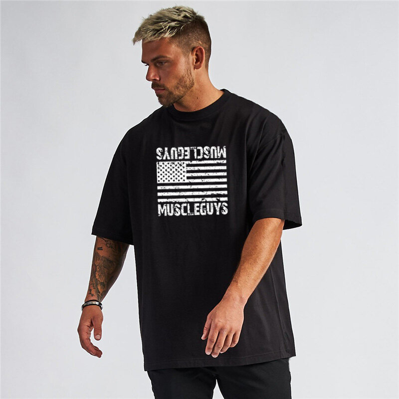 Summer Gym Bodybuilding Tops Tees 