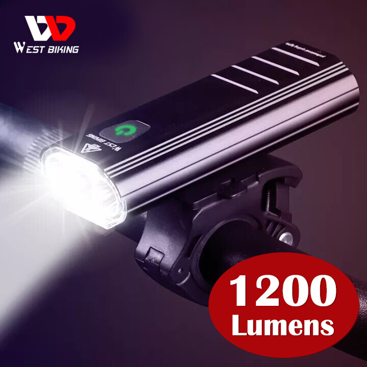 West Biking 1200 Lumen Bicycle Light LED Bike Front Light USB Rechargeable Waterproof Cycling Flashlight Headlight Lamp For Foldable Bike