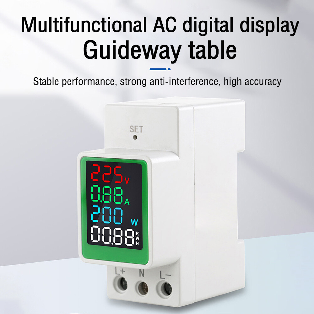 Foriot Digital Single Phase Energy Meter Tester Electricity Usage Monitor AC160-270V Ampermeter Power Voltmeter Multimeter