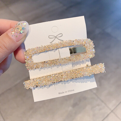 Hairpin Korean version of rhinestone bangs one word clip hair ornament