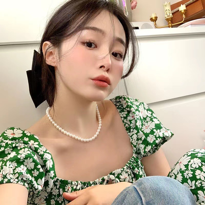 Korean Style Fashion Freshwater Pearl Beaded Necklace Niche Design Collarbone Necklace COCOJEWELRY