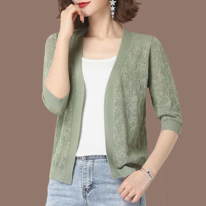 Women's Ice Silk Sweater Coat Korean 
