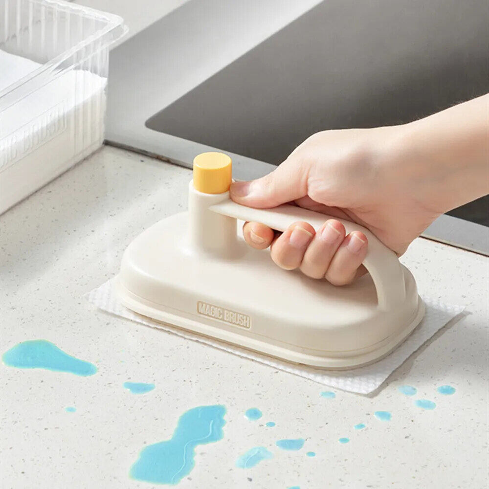 Kebememe xử lý ceaning bàn chải có thể thay thế nhà bếp lau khăn lau đa chức năng làm sạch lau gạch bàn chải nhà bếp mỡ loại bỏ vệ sinh phòng tắm công cụ