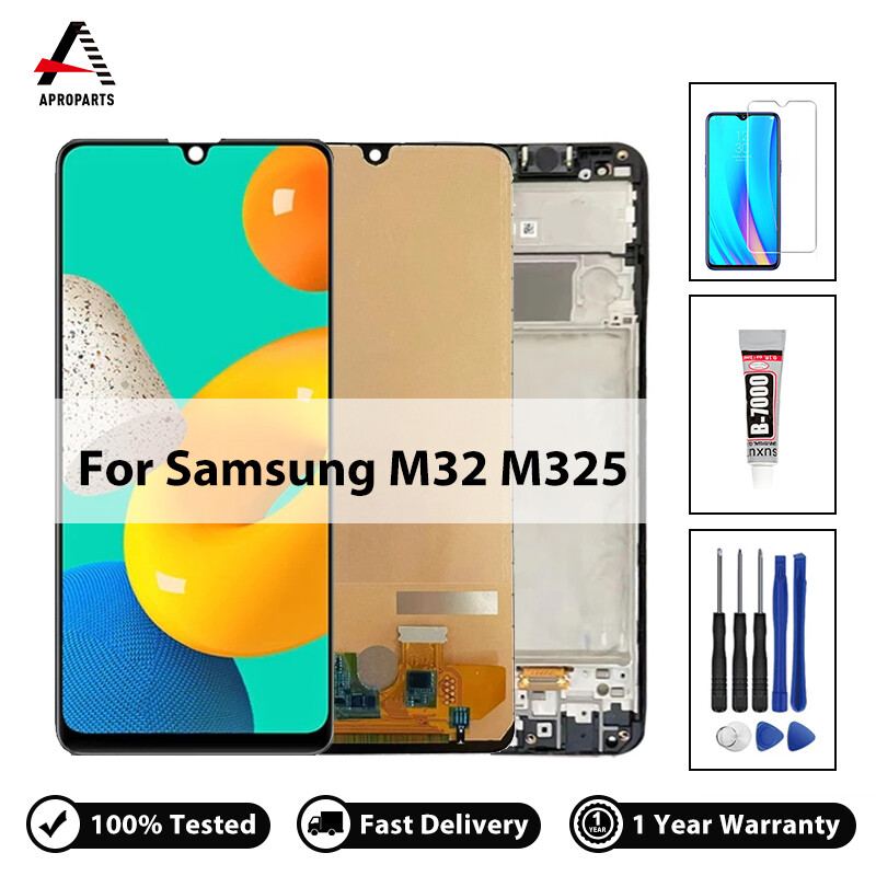 High Quality For Samsung Galaxy M32 M325 LCD Display Touch Screen Digitizer Assembly Replacement With Free Gifts