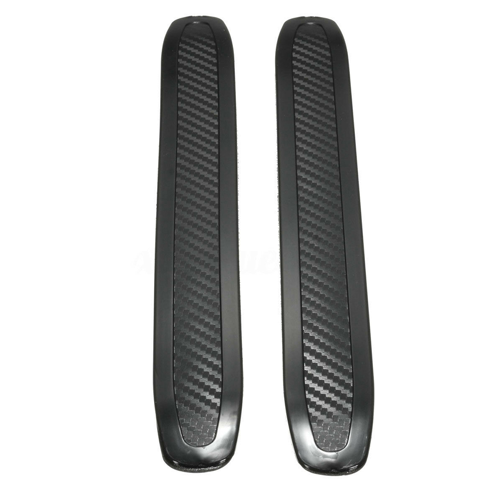 2Pcs Practical Universal Protector Carbon Car Bumper Strip Scratch Guard Anti-rub Front/Rear Corner