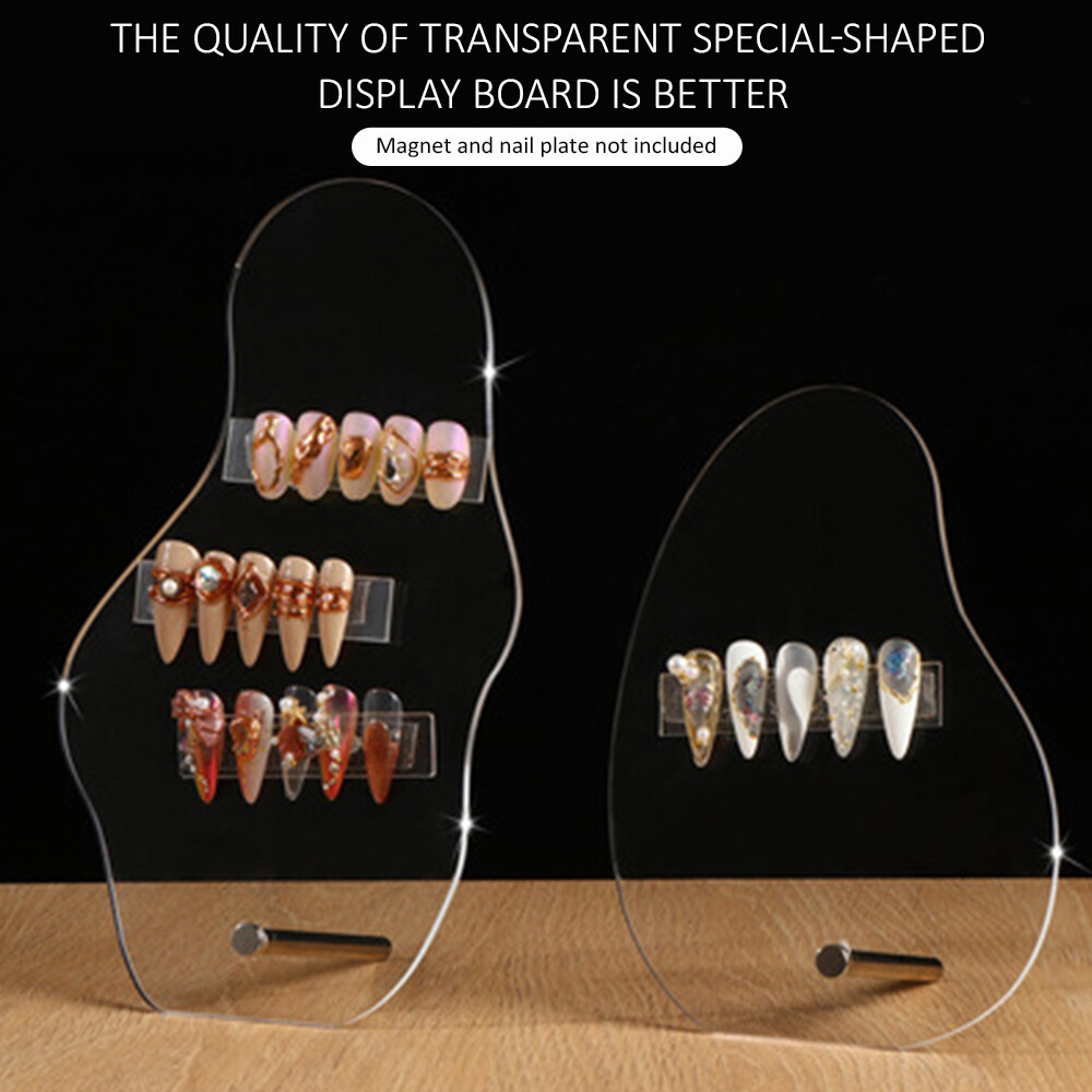 DECINIEE 1 Pcs Nail Art Display Irregular Board Acrylic Transparent Nail Art Showing Holder for False Nail Tips Display Showing Shelf