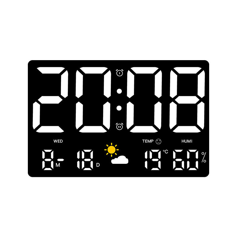 Clock Large screen wall clock, pressure sensing, temperature and humidity, weather clock, multifunctional color weather clock