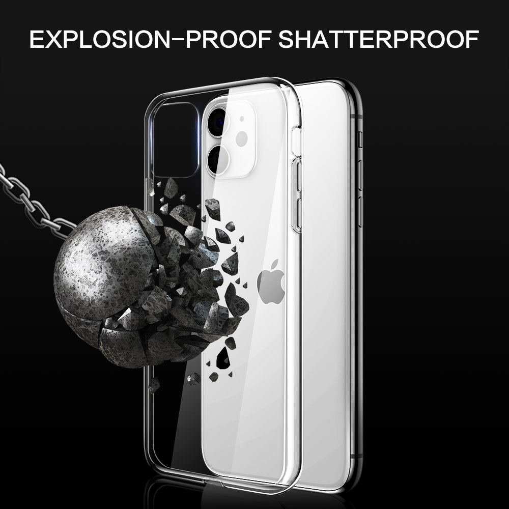 SmartDevil Glass Phone Case For iPhone 11 iPhone 12 iPhone xr Full Coverage Wireless charging anti-fingerprint Thin Clear Fashion Drop Protect