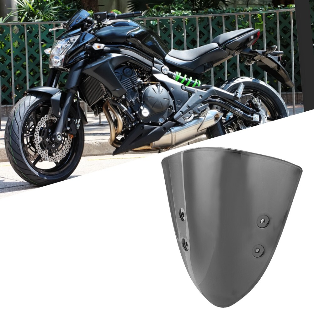 Cuque trước xe máy kính chắn gió kính chắn gió flyscreen bảo vệ ABS Moto tấm rẽ gió Lá chắn bảo vệ đen Dark Brown cho Kawasaki ER-6N ER6N 2012 2013 2014