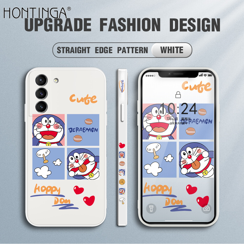 Hontinga vỏ trường hợp dành cho samsung galaxy s21 s21 + ốp s21 plus 5g ốp hình vuông hoạt hình doraemon chính hãng dạng lỏng họa tiết cạnh bằng silicon mềm ốp bảo vệ toàn bộ camera ốp lưng ốp điện thoại, ốp mềm cho bé gái