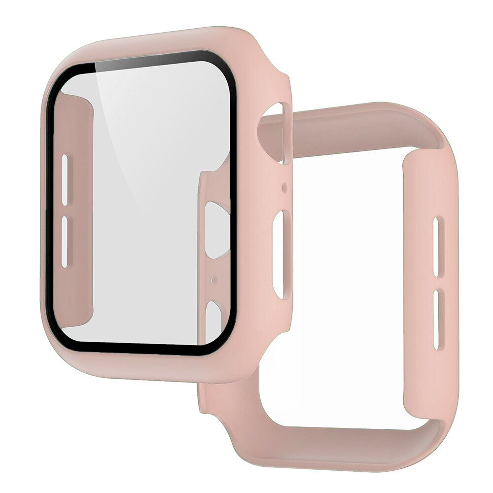 Case for Apple Watch 7/6/SE/5 3/2/1 Cover Tempered Glass Film Screen Protector Bumper Frame for I watch Series 7 6 5 4 38 40 42 44 41 45mm