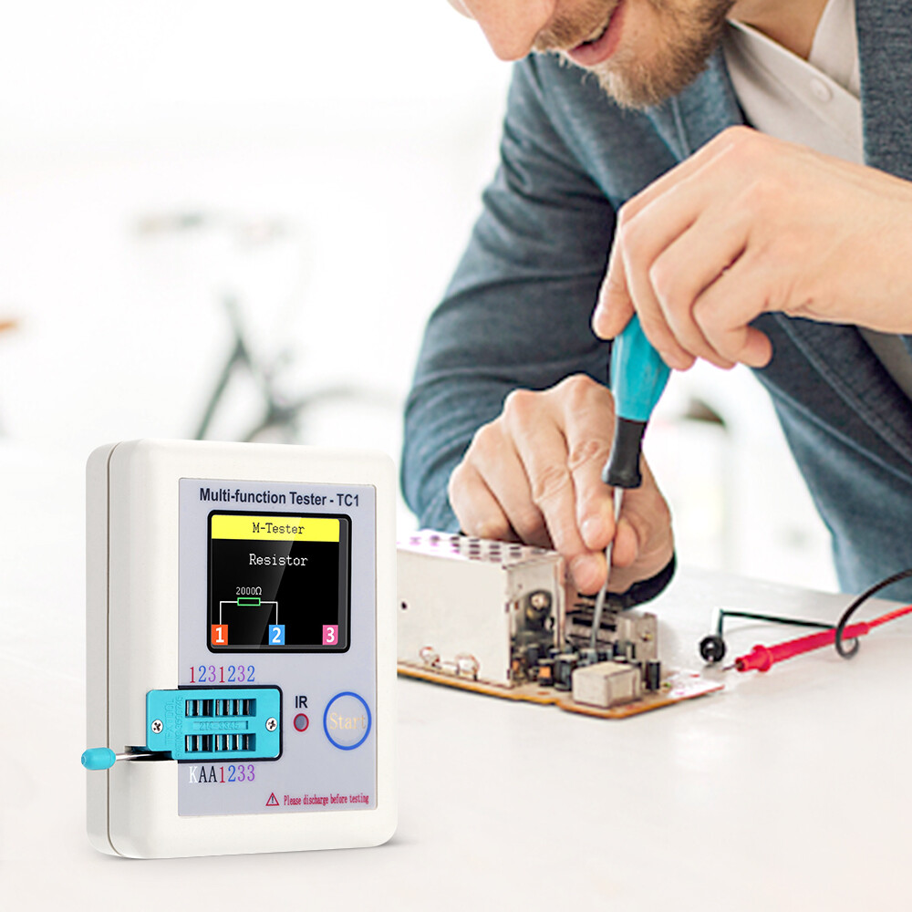 Cảm Biến Thông Minh LCR-TC1 Màn Hình Màu Đầy Đủ Hiển Thị Đồ Họa Bộ Kiểm Tra Bóng Bán Dẫn Đa Chức Năng NPN PNP Transitor N-channel P-channel FET Diode Điện Trở Điện Cảm Điện Dung SCR Pin Tự Động Đo