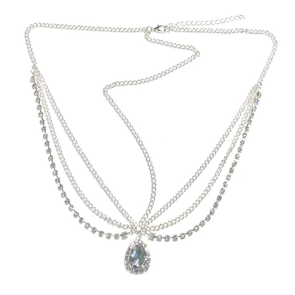 BEAUTYBIGBANG mặt Dây Chuyền Lông Mày Nhảy Trán Pha Lê, Dây Đeo Trán Pha Lê Trang Trí Tóc Hình Giọt Nước Dây Đeo Đầu Mũ Phóng Túng