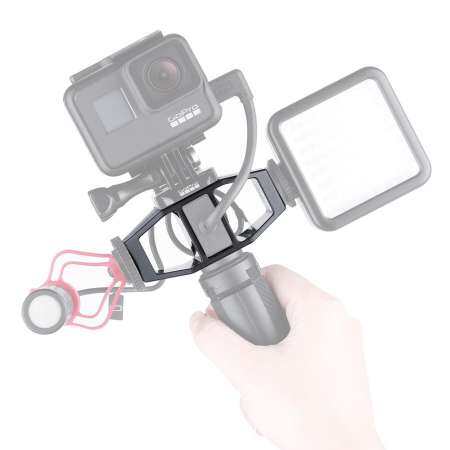 VIJIM GP-1 GoPro Vlogging การตั้งค่าวงเล็บ 2 รองเท้าที่เสียบไมโครโฟนอะแดปเตอร์ขาตั้งกล้องสำหรับ GoPro HERO 7 6 5 SJCAM EKEN กล้อง Yi 4 K