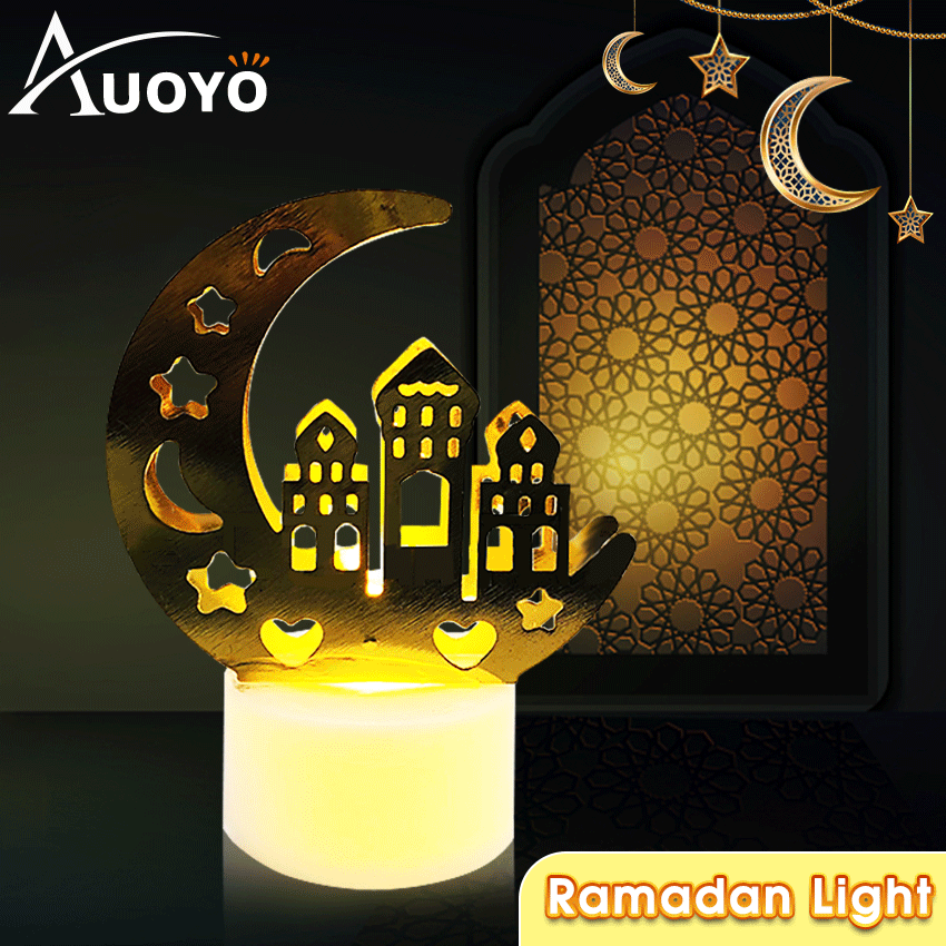 Auoyo LED Candles Light Ramadan Lights Ramadan Candle Light Eid Mubarak