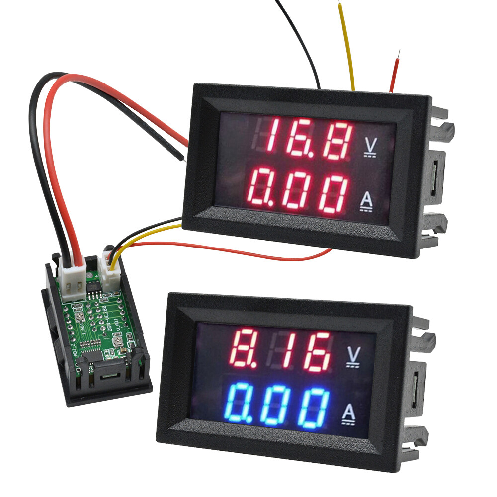 Original Diymore DC 100V 50A Voltmeter Ammeter Blue + Red LED Dual Digital Volt Amp Meter Gauge