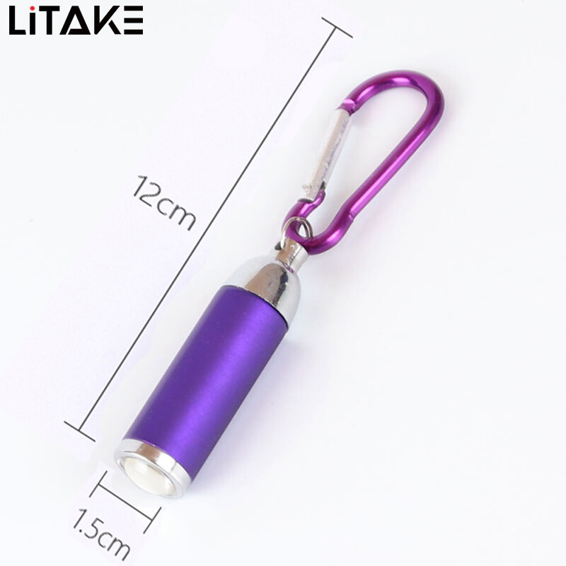 Led Zoom Mini Flashlight Telescopic Strong Light Torch With Keychain Pendant Creative Mountaineering Buckle Gift