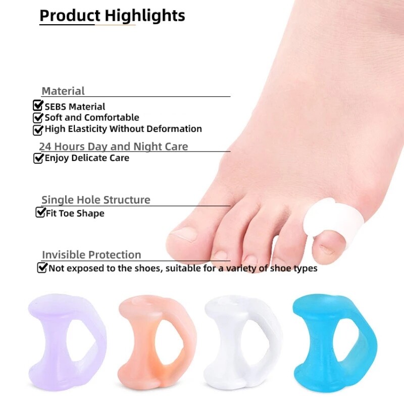 VTTO 1 Cặp Gel Silicon Ống Bọc Bắp Chân Nhỏ Bọc Gel Bảo Vệ Ngón Út Bọc Gel Bảo Vệ Ngón Chân Ngón Chân Cái