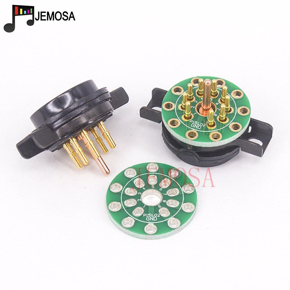 {“：》 CMC Bakelite 9Pin Tube Socket Plated For ECC81 ECC82 ECC83 12AX7 7199 ECC88 Electron Tube HIFI Audio Vacuum Tube Amplifier