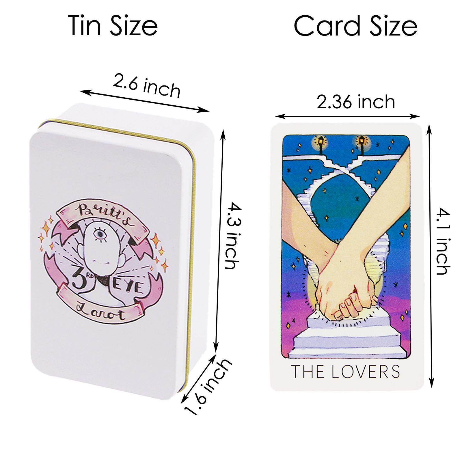 Britt's Third Eye Tarot Deck in A Tin - 78 Tarot Cards (Limited Edition Gold Gilded)