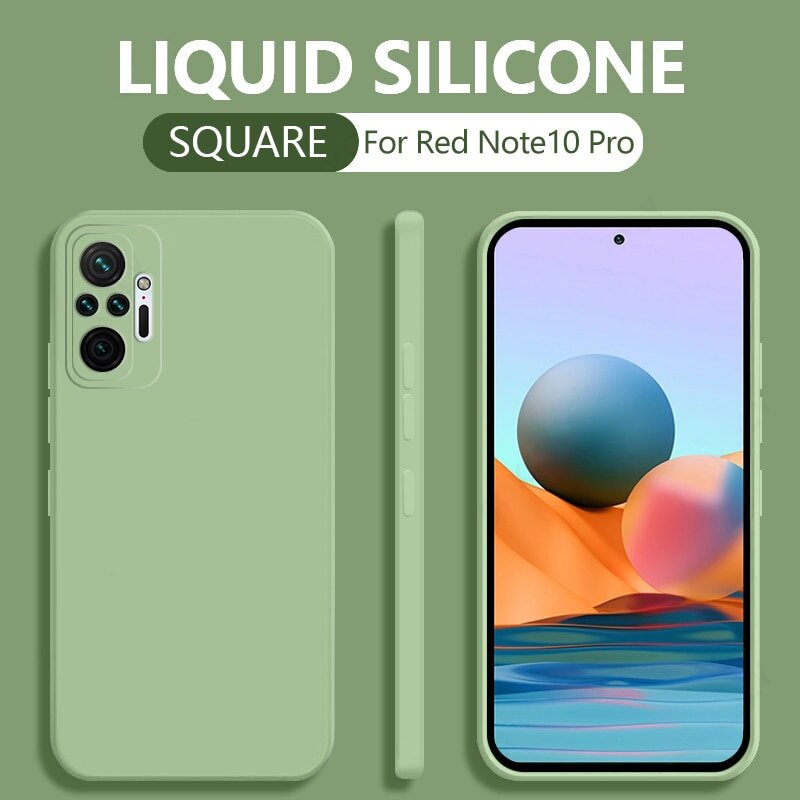 Ốp Cho Xiaomi Redmi Note 10 5G / 10 Pro / 10 S/Redmi10 Ốp Điện Thoại Silicon Lỏng Hình Vuông Ốp Lưng Note10 Note10s Note10Pro TPU Mềm Chống Sốc