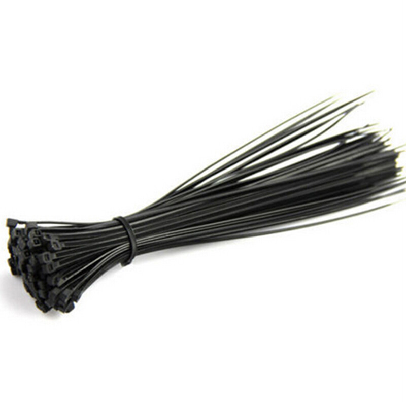 Ministar 100pcs 10cm Nylon Plastic Zip Trim Wrap Cable Loop Ties Wire Self-Locking Black
