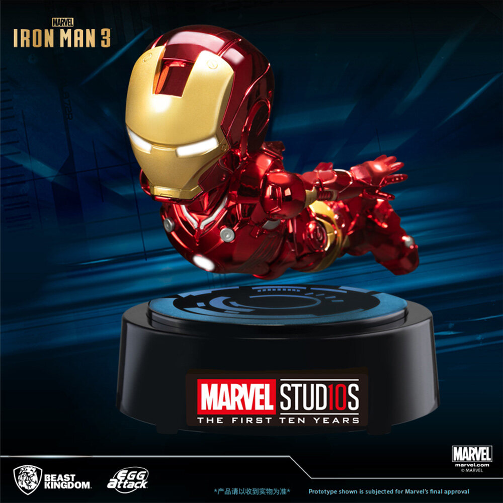 levitating iron man figure