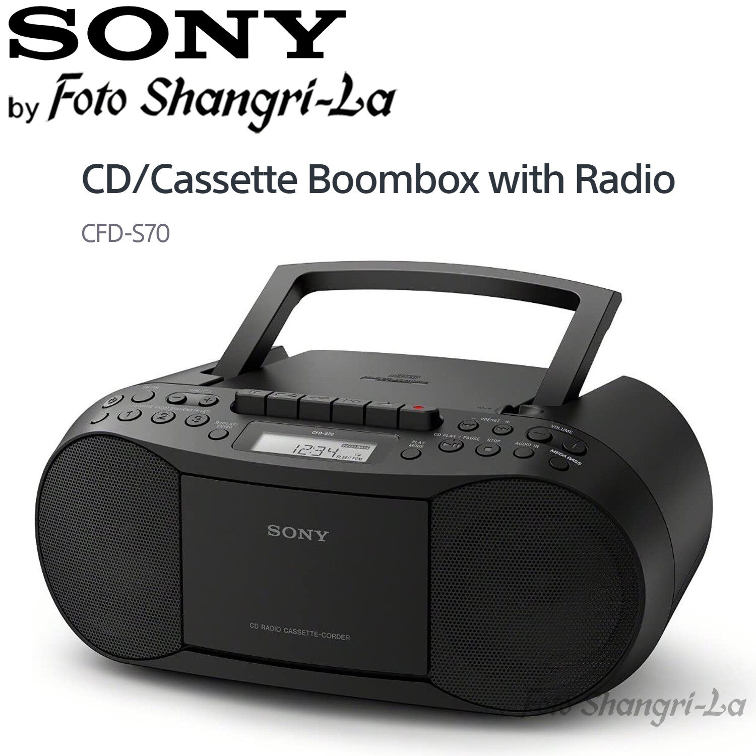 Sony CFD-S70 Portable CD Cassette Boombox Player with Radio Stereo