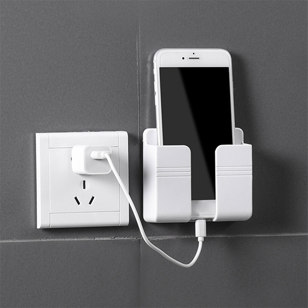 Universal Wall Mounted Charging Holder Multi Mounted Mobile Phone Organizer Storage Box Hanging Bracket Wall Holder Stand