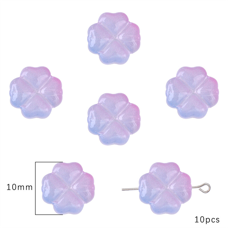 20pcs Glass Flower Beads Charm Loose Spacer Beads For DIY Handmade Bracelet Necklace Earring Jewelry Making Accessories