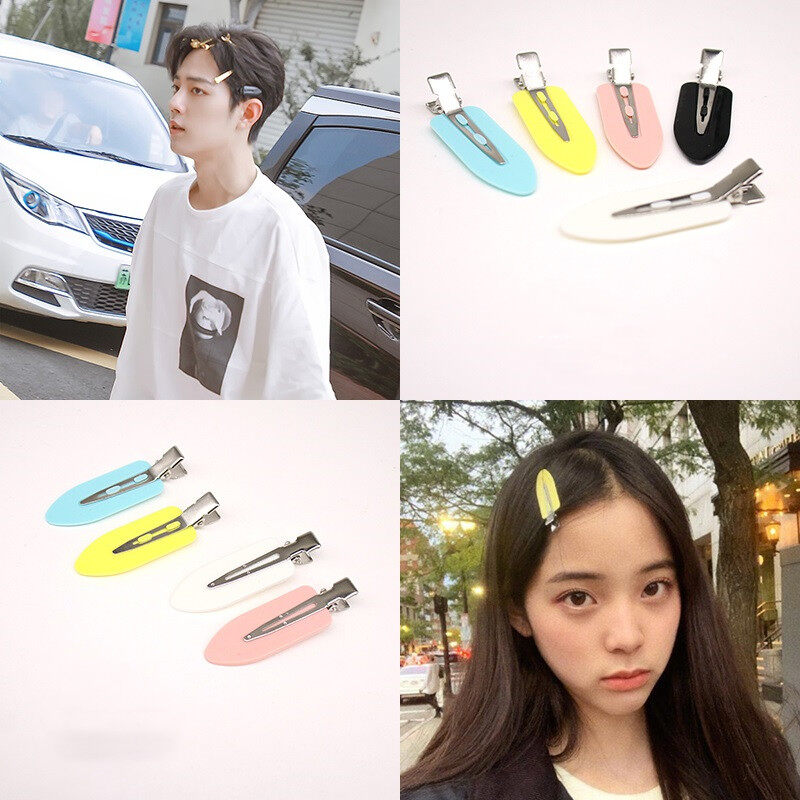[Lady Sugar]4Pcs/Set Japanese Style Fashion Seamless Simple Hairpin Leaves Bangs Hair Clip Face Wash Makeup Hairpin Female on Sale