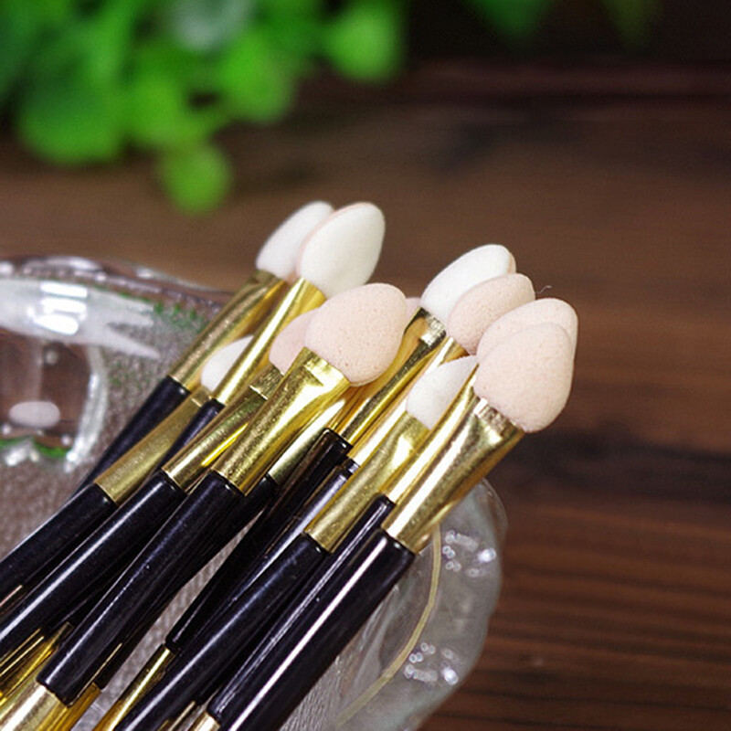BEAUTYBIGBANG 10 Eyeshadow Brushes Disposable Double Sponge Tip Makeup Brush Makeup Tool