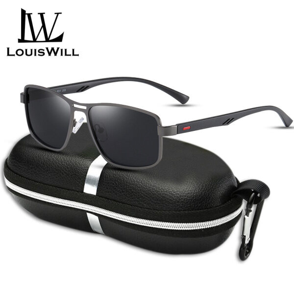 Giá bán LouisWill Men Sunglasses Polarized Sunglasses UV400 TAC Lens Sunglasses Mens Classic Square Lens Eyewear TR90 Light Frame Sun Glasses with Free Box