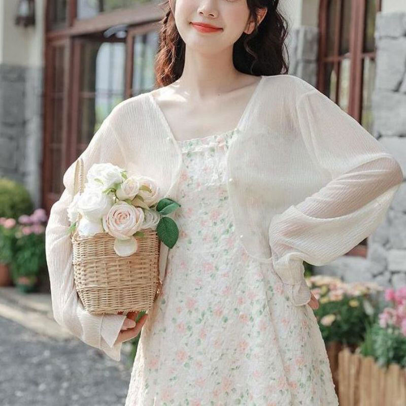 NICK Thin short coat chiffon sun protection clothing cardigan women's summer shawl with super fairy all-match blouse tulle top