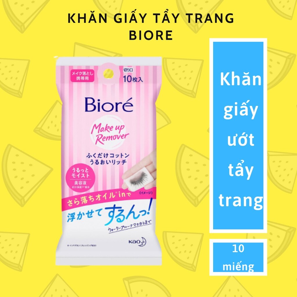 Khăn giấy ướt BIORE khăn giấy tẩy trang dịu nhẹ